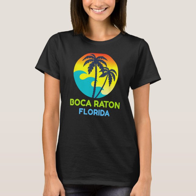 Camiseta Boca Raton Florida Trip Tropical Retro (Frente)