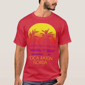 Camiseta Boca Raton Florida Vintage Tropical Sunset Palm Tr