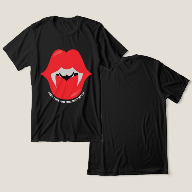 Camiseta Boca vampira com presas e dentes (Design Frente e Verso)