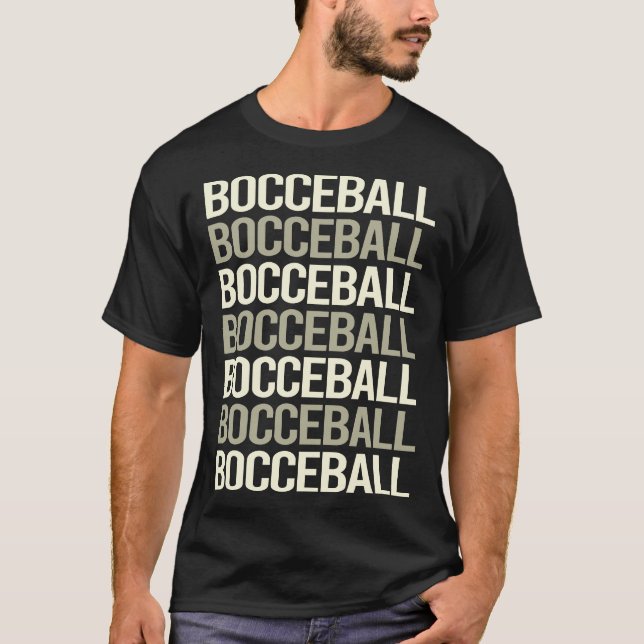 Camiseta Bocci Boccie Boccie de Bocco de Texto Branco (Frente)