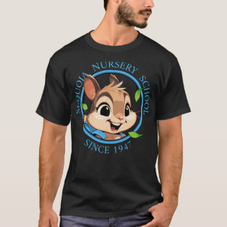 Camiseta Bochechas O Esquilo - Rosto Com Texto Azul Curvo