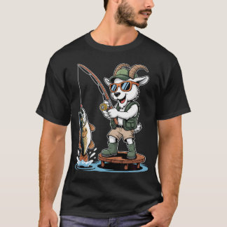Camiseta Bode Angler Cabra Pegando um Grande Bass