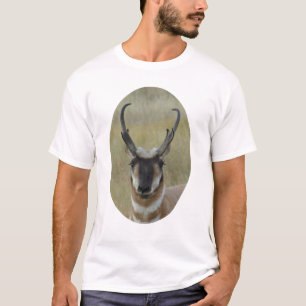 Camiseta Bode Antílope Pronghorn Macho Face Escura Tiro na