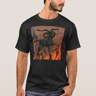Camiseta Bode Demoníaco Verde de Quatro Chifres no Inferno