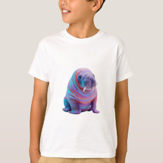 Camiseta Bode Marmoreio Arco-íris Psicodélico de Crianças d