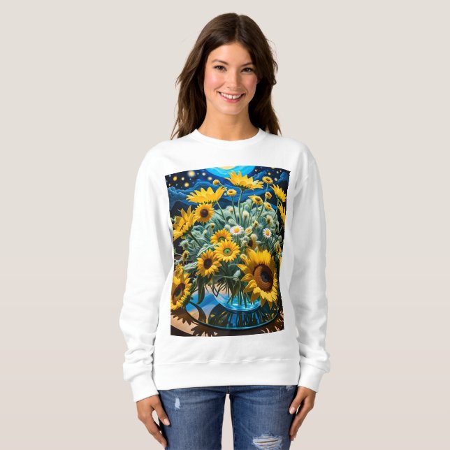 Camiseta Bodegón Flores y Noche 1 - 001 (Frente Completa)