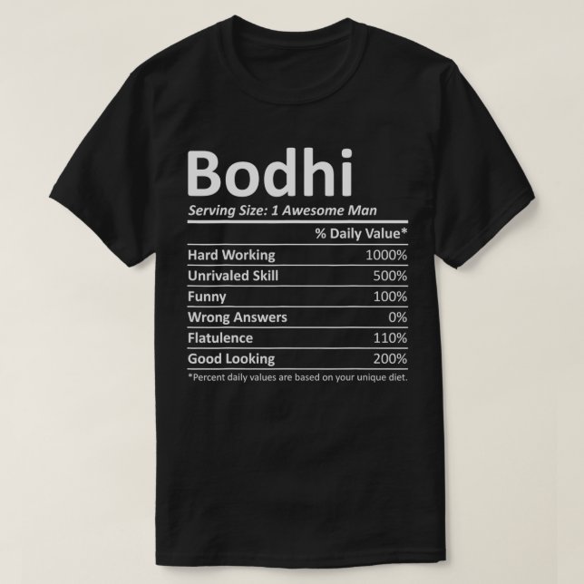 Camiseta BODHI Nutrition Funny Birthday Personalized Name G (Frente do Design)