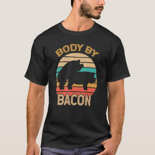 Camiseta Body By Bacon Vintage Pig Roast Smoking Grilling M