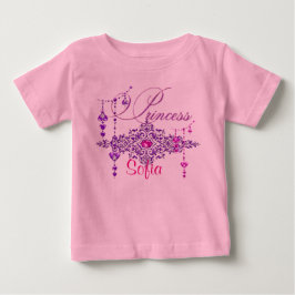 Camiseta Body com Tutu Rosa Personalizado Princesa Joias pa