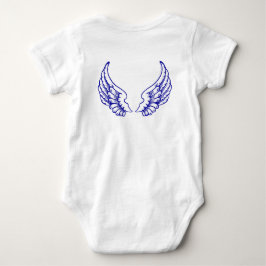 Camiseta Body de Bebê Asas de Anjo Azul