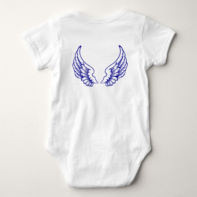 Camiseta Body de Bebê Asas de Anjo Azul (Verso)