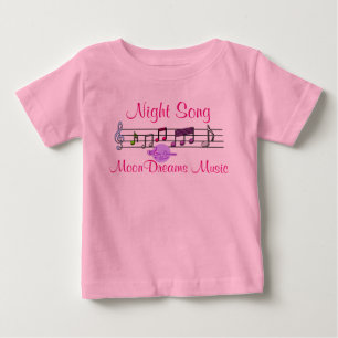 Camiseta Body de Bebê com Tutu Rosa Cantiga Noturna