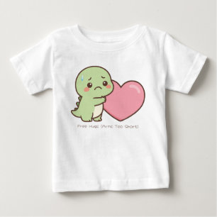 Camiseta Body de Bebê - Dinossauro Triste e Fofo com Braços