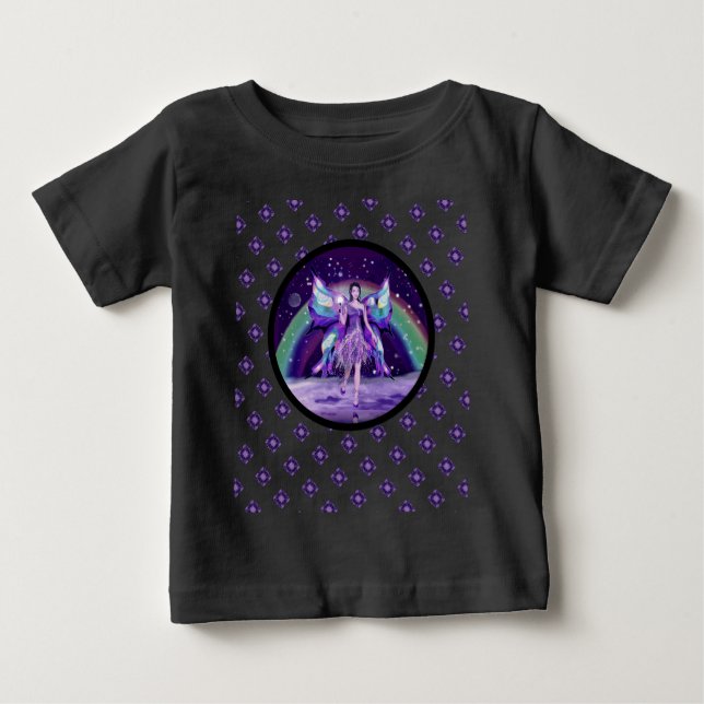 Camiseta Body de Bebê Fada da Chuva Roxa (Frente)