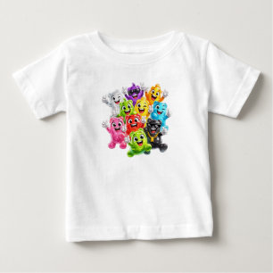 Camiseta Body de Bebê Monstro Feliz Colorido