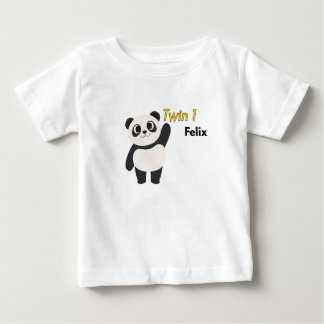 Camiseta Body de Bebê Panda Personalizado Gêmeo 1