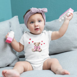 Camiseta Body de Bebê Urso Teddy Fofo do Dia dos Namorados