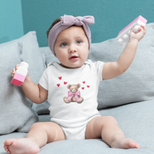 Camiseta Body de Bebê Urso Teddy Fofo do Dia dos Namorados