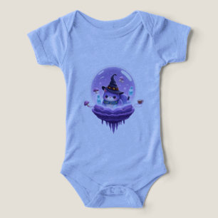 Camiseta Body Infantil Cosmic Witch Cat Kawaii Baby