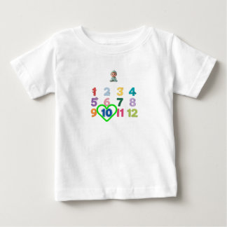 Camiseta Body Infantil de Marco Mensal do Bebê - 1 a 12 Mes