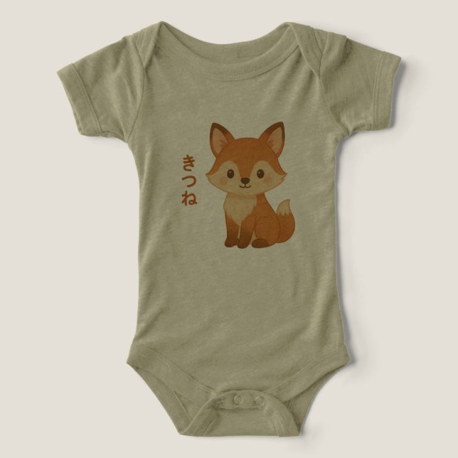 Camiseta Body Infantil de Raposa Fofa (Design frontal)