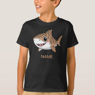 Camiseta Body Infantil de Tubarão-Tigre de Desenho Animado 