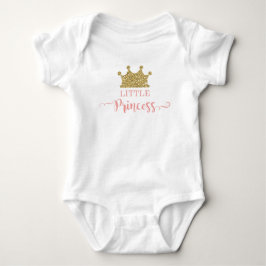 Camiseta Body Little Princess Tutu, Rosa e Dourado