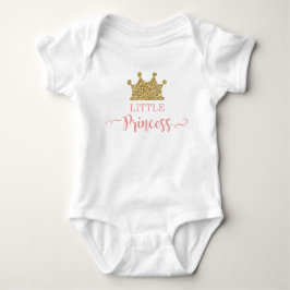 Camiseta Body Tutu Princesinha, Rosa e Dourado