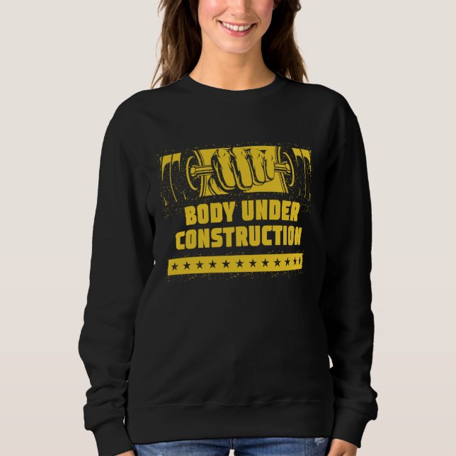 Camiseta Body Under Construction  Workout Humor Gym Fitness (Frente)