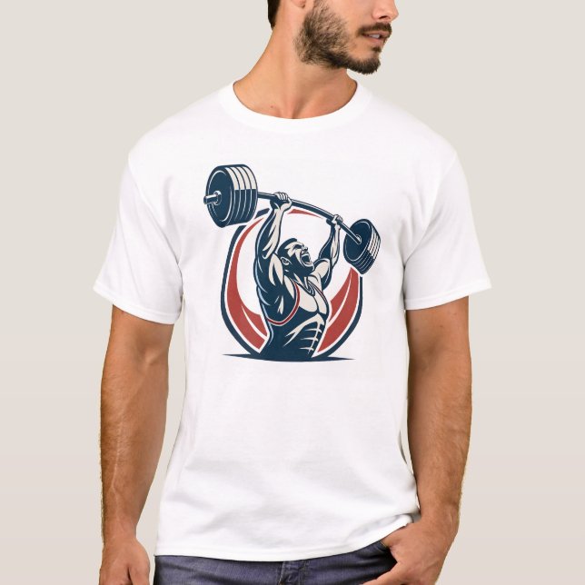 Camiseta Bodybuilder de Cartoon Dinâmico (Frente)