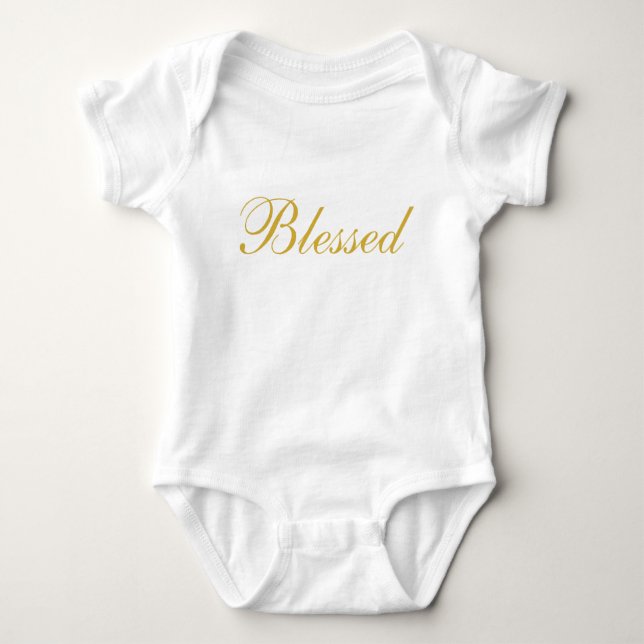 Camiseta Bodysuit abençoado do jérsei do bebê (Frente)