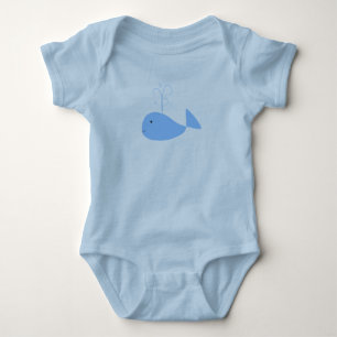 Camiseta Bodysuit azul bonito do jérsei do bebê do golfin