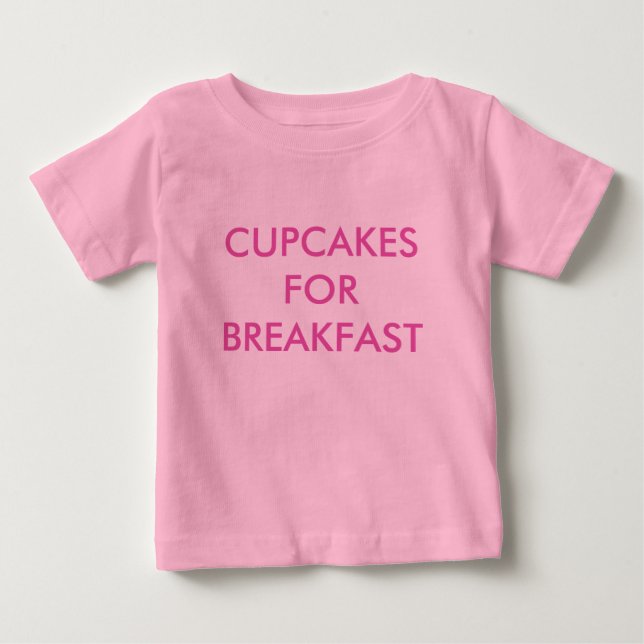 CAMISETA BODYSUIT BEBÊ ROSA CUPCAKES NO CAFE DA MANHÃ (Frente)
