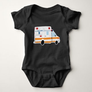 Camiseta Bodysuit bonito do bebê da ambulância