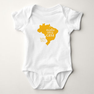 Camiseta Bodysuit BRASIL do jérsei do bebê