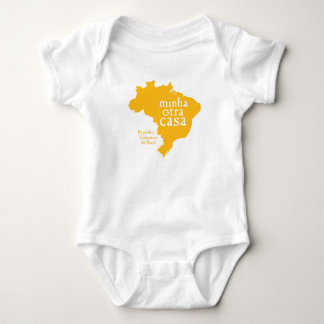 Camiseta Bodysuit BRASIL do jérsei do bebê