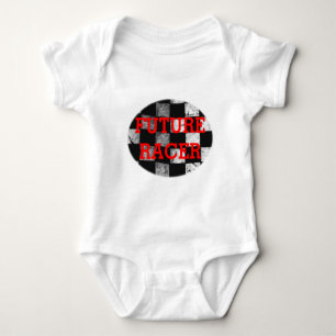 Camiseta Bodysuit customizável da bandeira Checkered futur