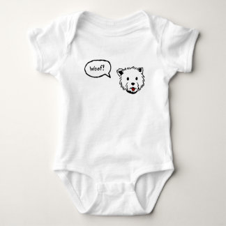 Camiseta Bodysuit da Capa do Short do Woof de Westie