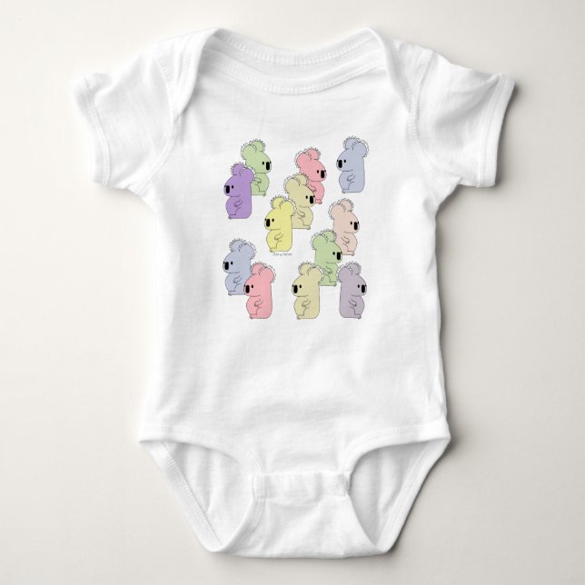 Camiseta Bodysuit de uma peça só do bebê peluches da (Frente)