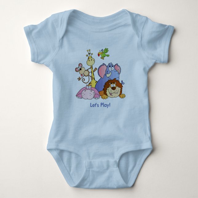 Camiseta Bodysuit do bebê--Animais da selva (Frente)