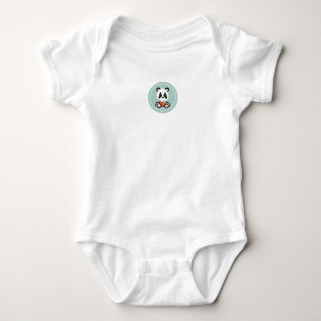 Camiseta Bodysuit do bebê da panda do sorriso (Frente)