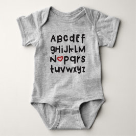 Camiseta Bodysuit do bebê de ABC do coração