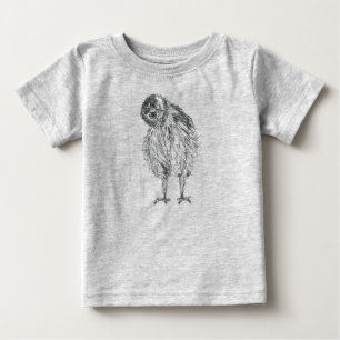 Camiseta Bodysuit do bebê do pintinho da coruja