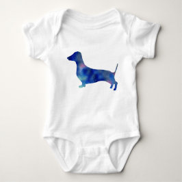 Camiseta Bodysuit do jérsei do bebê, cão branco do