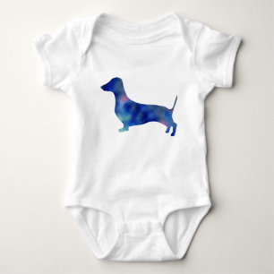 Camiseta Bodysuit do jérsei do bebê, cão branco do