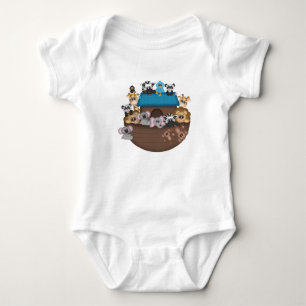 Camiseta Bodysuit do jérsei do bebê da arca de Noah