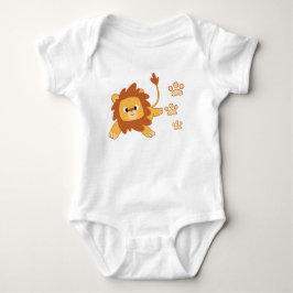 Camiseta Bodysuit do jérsei do bebê da pegada do leão