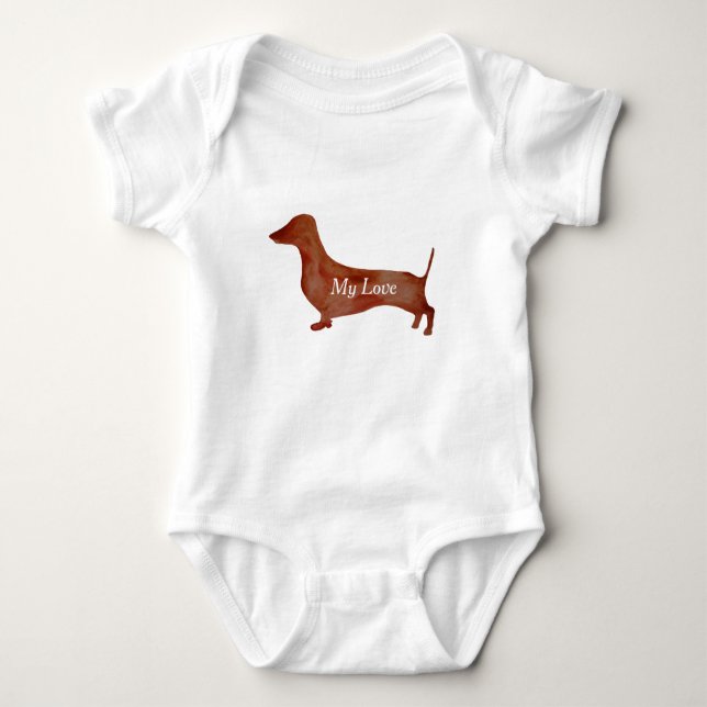 Camiseta Bodysuit do jérsei do bebê do cão de Brown do (Frente)