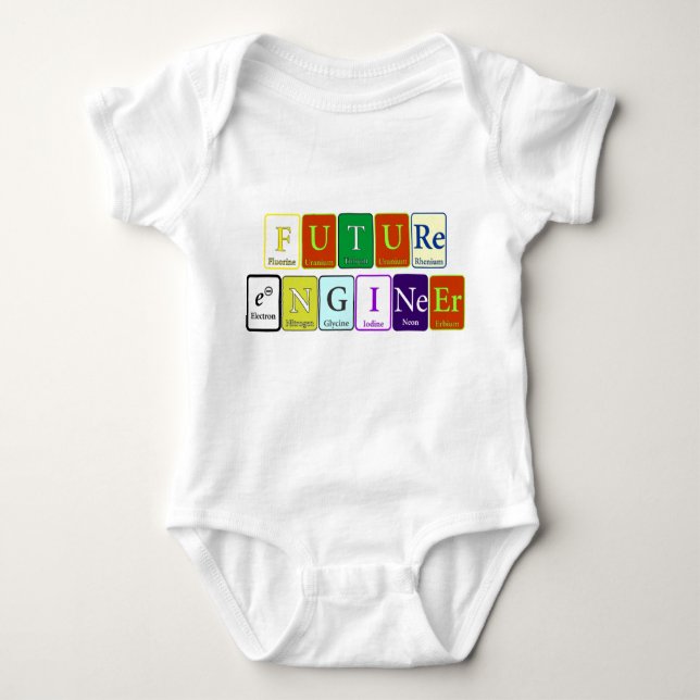 Camiseta Bodysuit futuro do bebê do engenheiro (creeper) (Frente)