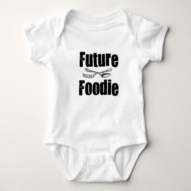 Camiseta Bodysuit futuro do jérsei do bebê de Foodie (Frente)
